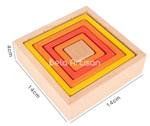 Bloc de construction en bois jeu couleur forme 1 pouce arc-en-ciel Cube blocs ensemble préscolaire apprentissage jouets éducatifs-jouets en bois - Product Image 3