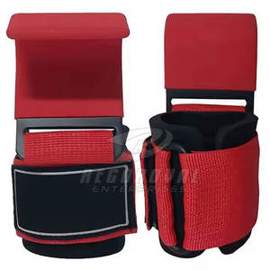 Venta al por mayor de ganchos de levantamiento de pesas con correas de mano Durable Pull Up Gym Training Ganchos de mano para entrenamientos de fuerza - Product Image 1