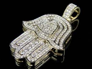 Hamsa จี้ฮิปฮอปมือแบบกำหนดเอง925เงินสเตอร์ลิงประดับเพชรโมอิสซานไนต์ความชัดเจน VVS - Product Image 4