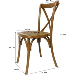 Set di 4 Sedie da Pranzo in Resina Stile Rustico con Schienale a Croce per Cucina, Matrimoni, Ristoranti e Uso Domestico - Product Image 3