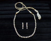 Ensemble collier et boucles d'oreilles élégants pour femmes, en zircon cubique, plaqué or 18 carats, bijoux en laiton, luxe, réglable, cadeau, anniversaire, mariage