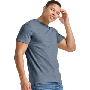 Camiseta de Manga Corta para Hombre, Cuello Redondo, Algodón, Corte Ajustado, Lisa, Informal, Verano, Moda, Gimnasio, Ejercicio, Ropa de Calle Moderna - Product Image 2