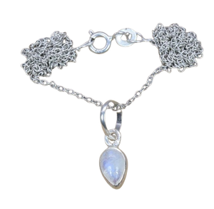 E pendant June MONTH birthstone สร้อยคอออกแบบโซ่ของขวัญสำหรับเธอรุ้งมูนสโตน925สเตอร์เงินสเตอร์ลิง Shap รูปไข่ - Product Image 1