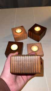 Porte-bougie en bois de qualité supérieure, support décoratif pour bougie, pour Noël, Diwali, décoration de mariage - Product Image 6