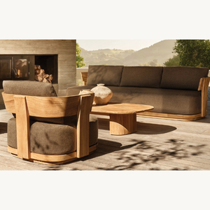 Table rectangulaire en teck, idéale pour les restaurants en plein air, offre beaucoup d'espace pour les aliments, style simple. - Product Image 4