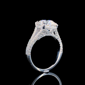 Bague de fiançailles en or jaune massif 14 carats avec diamant de laboratoire taille coussin de qualité supérieure, bande polie brillante, 1 carat, bijoux fins - Product Image 3