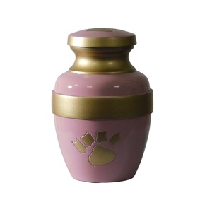 Urnes funéraires en aluminium de haute qualité avec autocollant de fleur et urnes funéraires en métal fini de couleur vert olive pour cendres humaines - Product Image 3