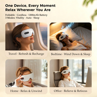 Masseur oculaire intelligent à alimentation stable avec compresse chauffante, soin des yeux, contrôle du temps, appareil de bien-être, musique Bluetooth et massage