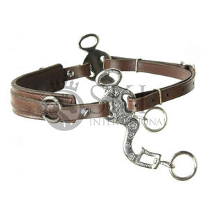Personnalisable en cuir véritable noir marron élégant réglable Cavemore Bitless Horse Bit boucles rembourrées produit équestre en acier - Product Image 1