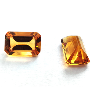 ผู้ผลิตสำหรับทำเครื่องประดับอัญมณีสีเหลืองซิทริน,อัญมณีทรงหลวมผลิตในโรงงานทรงสี่เหลี่ยมผืนผ้าขนาด12X8มม. มาเดราซิทริน - Product Image 2