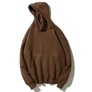 Sudadera con capucha de gran tamaño de algodón 100% pesado personalizada para hombres jersey de lana bordado grueso y cálido para otoño - Product Image 3