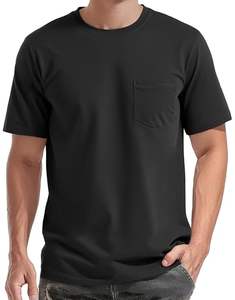 Camisetas de Manga Corta para Hombre, Estilo Informal, Cuello Redondo, 100% Algodón Grueso, con Bolsillo y Logotipo en la Parte Delantera - Product Image 6