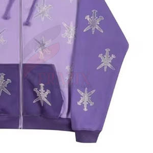 เสื้อฮู้ดซิปผู้ชายประดับเพชรเทียม สำหรับฤดูหนาว บริการ OEM ผ้าฝ้าย 100% ดีไซน์สั่งทำได้ แห้งเร็ว ระบายอากาศดี ขายดีที่สุดออนไลน์ - Product Image 4