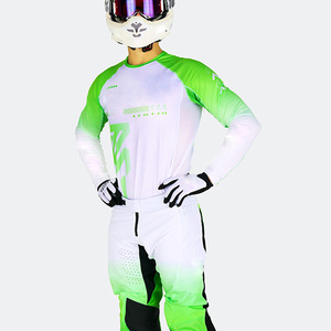 เสื้อเจอร์ซี่ย์ขี่มอเตอร์ไซค์ของผู้ชายผ้าตาข่ายระบายอากาศสำหรับการพิมพ์โลโก้และฉลากส่วนตัวดีไซน์ตามสั่ง - Product Image 3