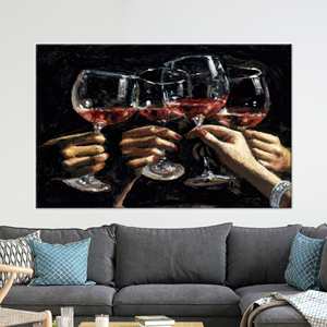 Impression sur toile élégante et moderne avec verres à vin, 1P : encadrée - Product Image 1