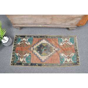 พรมขนแกะสไตล์ตุรกีโบราณขนาด170ซม. x 350ซม. ดีไซน์แบบเย็บปะติดปะต่อกันสีส้มและสีเขียวลวดลายถักทอพื้นหลังยางเพิ่มวัฒนธรรมให้กับพื้นที่ของคุณ! - Product Image 1