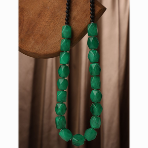 Collier de perles en résine verte audacieuse pour femmes fait à la main grosse déclaration acrylique bijoux perles collier de Style ethnique - Product Image 1
