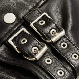 Zip avant entièrement en cuir véritable manteau femmes respirant femme cuir Racer veste Streetwear Look Varsity veste OEM - Product Image 6