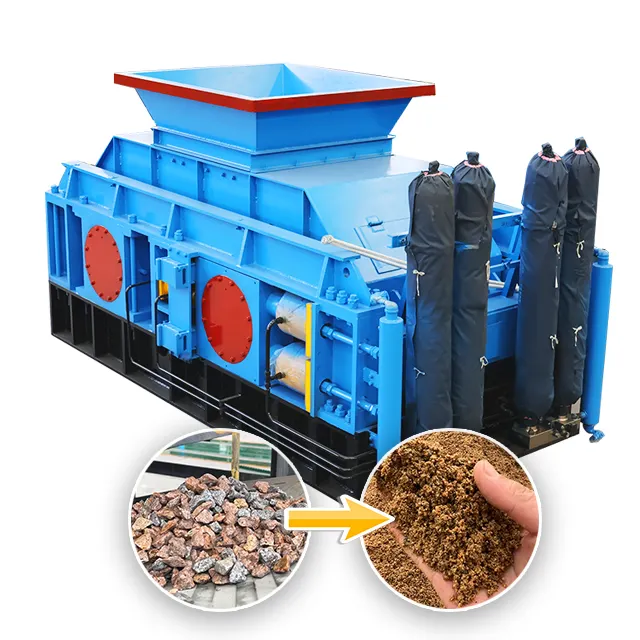 Triturador de pedra com motor diesel móvel personalizável, equipamento de triturador de rolo para trituração de minério de ferro, garantia de qualidade