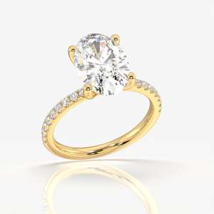 แหวนทอง 9K ประดับเพชรโมอิสซาไนต์ทรงรี ดีไซน์หรูหราสง่างาม - Product Image 3