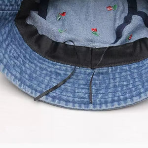 Chapeau seau blanc personnalisé à motif imprimé partout Chapeau seau personnalisé uni réversible sublimé - Product Image 5