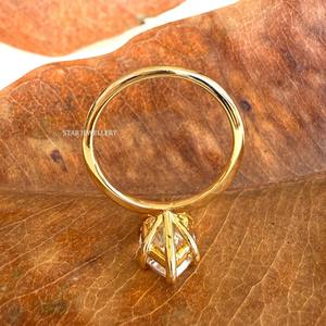 14K แข็งทอง2.50 CT CVD IGI ได้รับการรับรอง Marquise เพชรตัดเพชรเดี่ยวแหวนหมั้น - Product Image 3