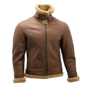 Chaqueta de piel de oveja negra para hombre Chaqueta de piel de oveja RAF - Product Image 3