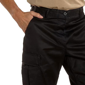 Pantalones Cargo de hombre tejidos de color sólido de material personalizado para servicio informal/OEM pantalones Cargo de hombre con múltiples bolsillos y cintura elástica - Product Image 4