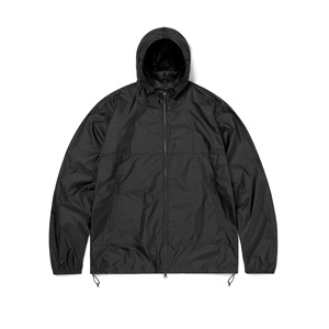 Vêtements d'extérieur avec logo personnalisé Coupe-vent imperméable en nylon noir pour hommes - Product Image 1