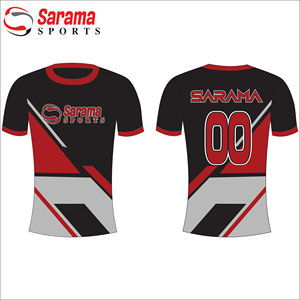 Camiseta de equipo de malla roja y negra personalizada para hombre, Kit de camiseta completa sublimada, fabricante de entrenamiento, gran oferta - Product Image 6