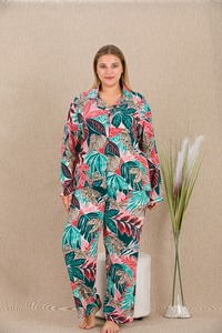 Premium Turkish Viscose Plus Size Simple <b>Knitted</b> Sleepwear Buttoned Long Sleeve Pajama <b>Set</b> Made Turkey Soft Breathable Nightwear - Product Image 5