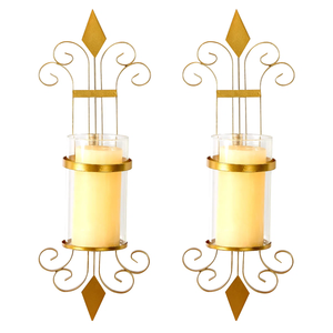 เชิงเทียนโลหะที่มีความทนทานพร้อมพิมพ์สเปรย์แก้วงานฝีมือสำหรับตกแต่งบ้าน-สำหรับห้องนั่งเล่นพื้นที่รับประทานอาหารห้องนอน & กิจกรรม - Product Image 6