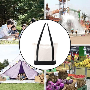 Wholesale Custom Eco-Friendly 100% Cotton Canvas <b>Tote</b> <b>Bags</b> Personalized Recycled Striped Design Various Styles for Shopping - Product Image 5