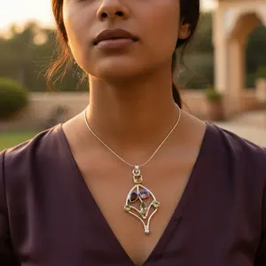 "Ruby Rhodium-Plated Charm <b>Pendant</b> for Women in Rose Gold 925 Sterling Silver" - Product Image 1