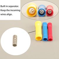 Conector de terminal automotriz aislado de aleación de aluminio brillante con barniz, clasificado para 450V, juego de conectores de crimpado tipo pala, de anillo y de horquilla, modelo 03341