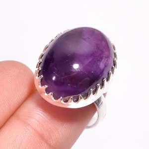 Elegante anillo fino de Plata de Ley 925 hermosa piedra preciosa de amatista púrpura regalo de joyería elegante de alta calidad para su compromiso - Product Image 3
