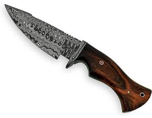 Couteau de chasse Skinner en acier Damas fait main de 97 mm, qualité supérieure avec manche en bois confortable, taille personnalisée, OEM pris en charge - Product Image 5
