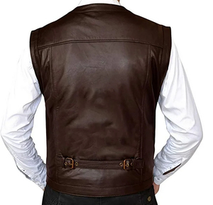 Meilleures ventes pour hommes adultes Gilet en cuir Véritable cuir Nouveau style Haute qualité Respirant Mode Gilet en cuir pour hommes Vêtements d'hiver - Product Image 4