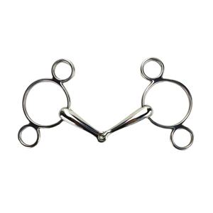 Mèche hollandaise à deux anneaux arc-en-ciel avec losange en cuivre produit équestre coloré - Product Image 1