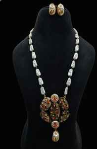 Jewelry Set Meenakari Austrian Stone <b>Pearl</b> Necklace Jewellery Fashion Gemstone Necklaces Wholesale Custom Jewelry - Product Image 3