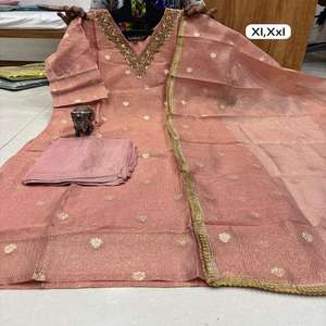 Dernière tendance indienne tenue élégante lourde Simar soie Kurti pantalon avec Dupatta fabricant de Surat à bas prix à vendre - Product Image 1