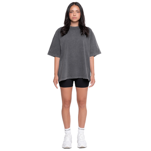 Camiseta de manga corta lisa con logotipo impreso personalizado de gran tamaño con hombros caídos y cuello redondo al por mayor OEM para mujer, camiseta de ropa a granel - Product Image 4