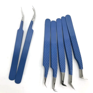 Échantillon gratuit Logo personnalisé 45 pince à épiler à pointe en fibre en forme de L à 90 degrés pince à épiler extension de cils volume pince à épiler - Product Image 2