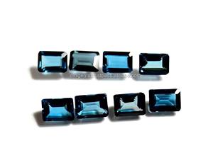 Piedra preciosa de Topacio Azul de Londres genuina 7x5mm forma Rectangular gemas de topacio facetadas sueltas Londres azul Topacio piedra preciosa de corte Esmeralda - Product Image 5