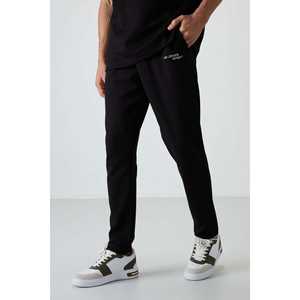 Ensemble de survêtement décontracté en coton pour homme, noir, épais et doux, coupe oversize texturée avec motif brodé - 85252 - Product Image 3