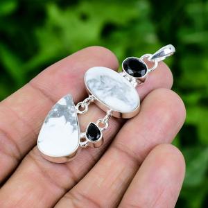 Pendentif en argent sterling 925 avec pierre précieuse howlite, bijoux faits à la main, style bohème, pendentif en argent pour femmes, cadeau de mariage pour femme - Product Image 4