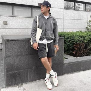 Streetwear de los hombres Vintage de gran tamaño de logotipo personalizado de peso pesado francés Terry Zip completo lavado ácido de sudaderas con capucha - Product Image 2