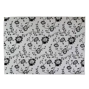 Cor branca 100% algodão artesanal de papel rebanho preto impresso folhas de papel de embrulho