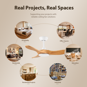 USA In Stock 36 Inch Indoor Ceiling Fan without Light Solid Wood Quiet DC Motor with Remote for Bedroom Living Room - Product Image 4