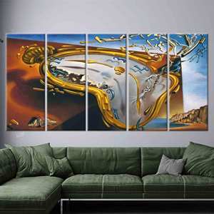 ภาพพิมพ์นาฬิกาที่ระเบิดของซัลวาดอร์ ดาลี: งานศิลปะบนผ้าใบแนวเหนือจริง,5P:ห่อหุ้มอย่างดี - Product Image 1